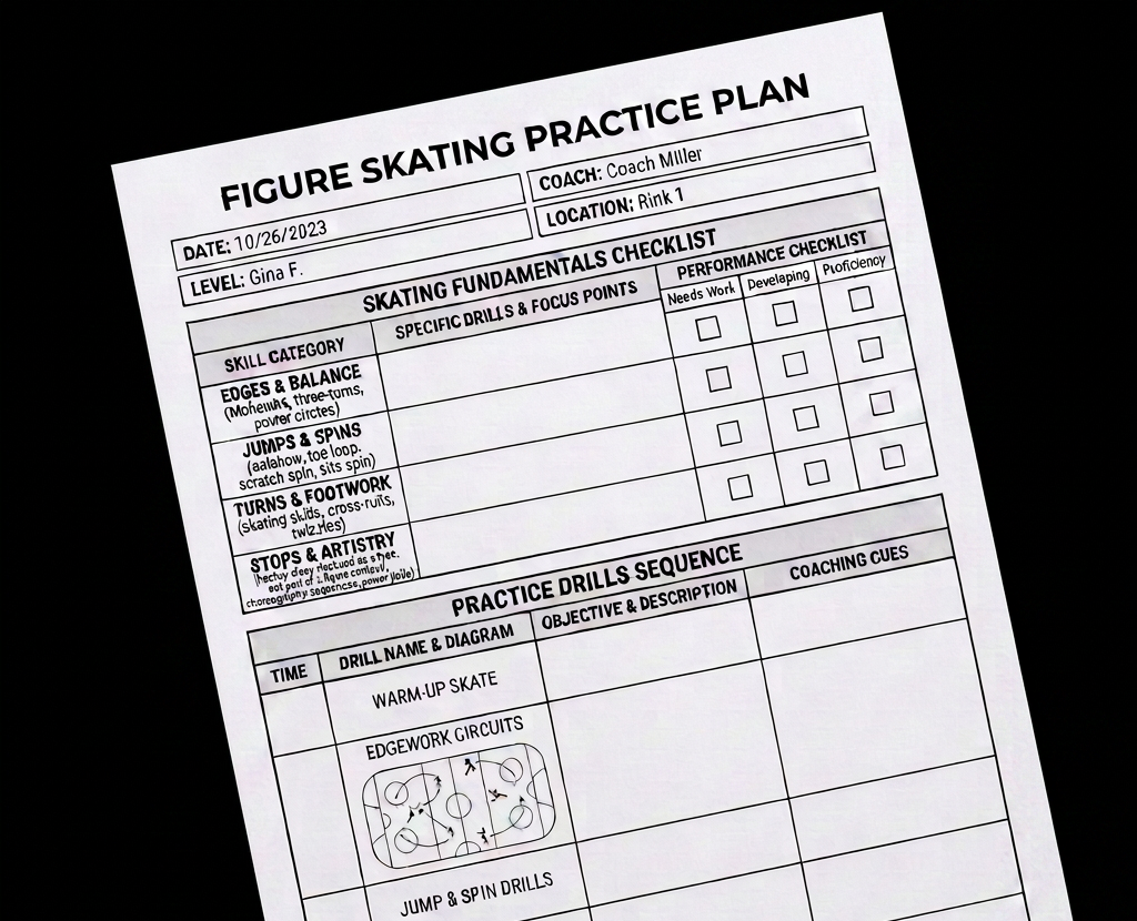 Hockey Coach Practice Planning Worksheet Hockey skating practice plan for Midget AA with drills and performance checklists